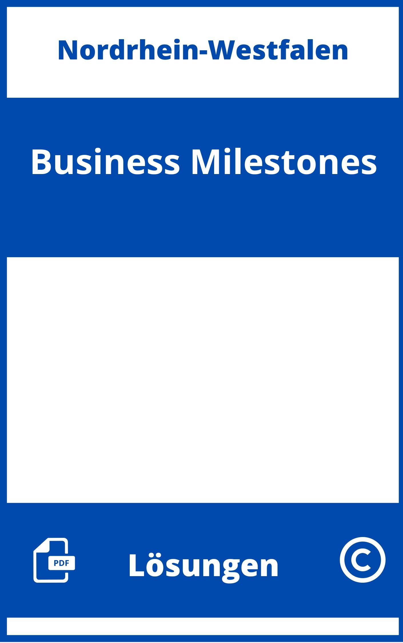 Business Milestones Lösungen NRW PDF
