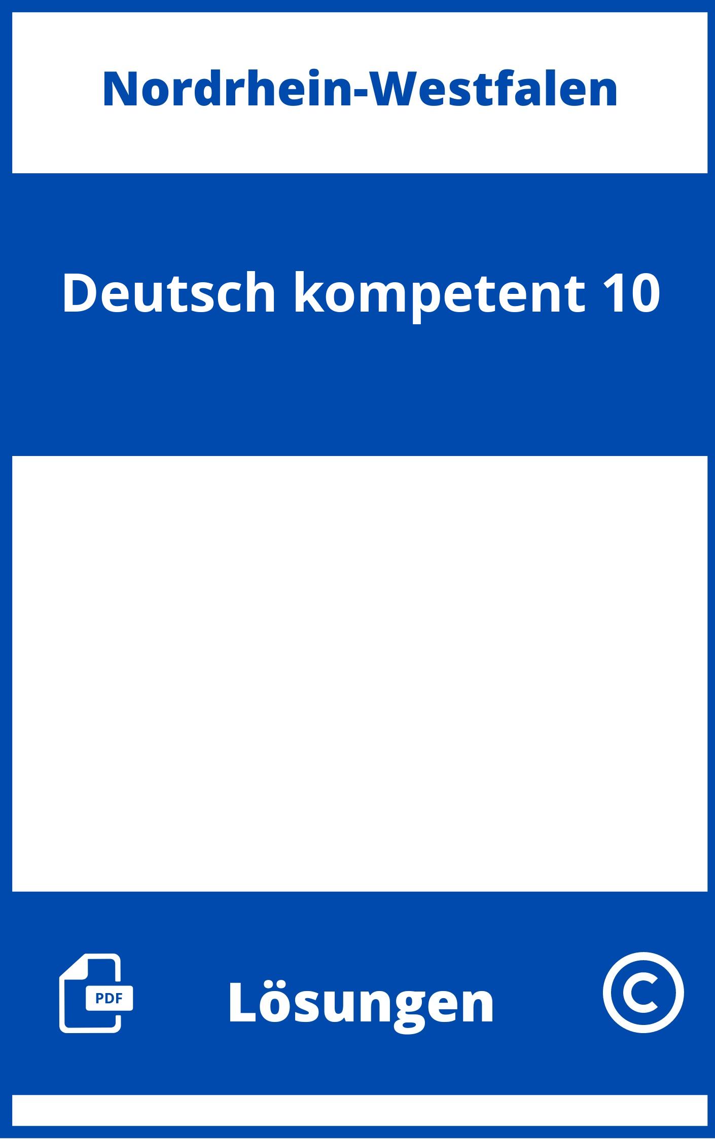Deutsch kompetent 10 Lösungen NRW PDF