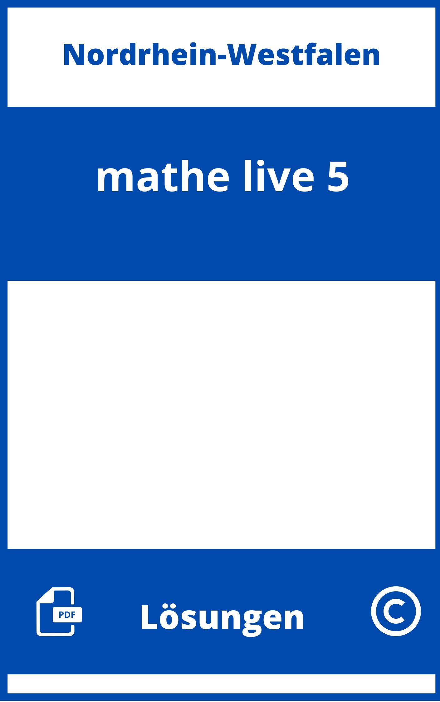 mathe live 5 Lösungen NRW PDF