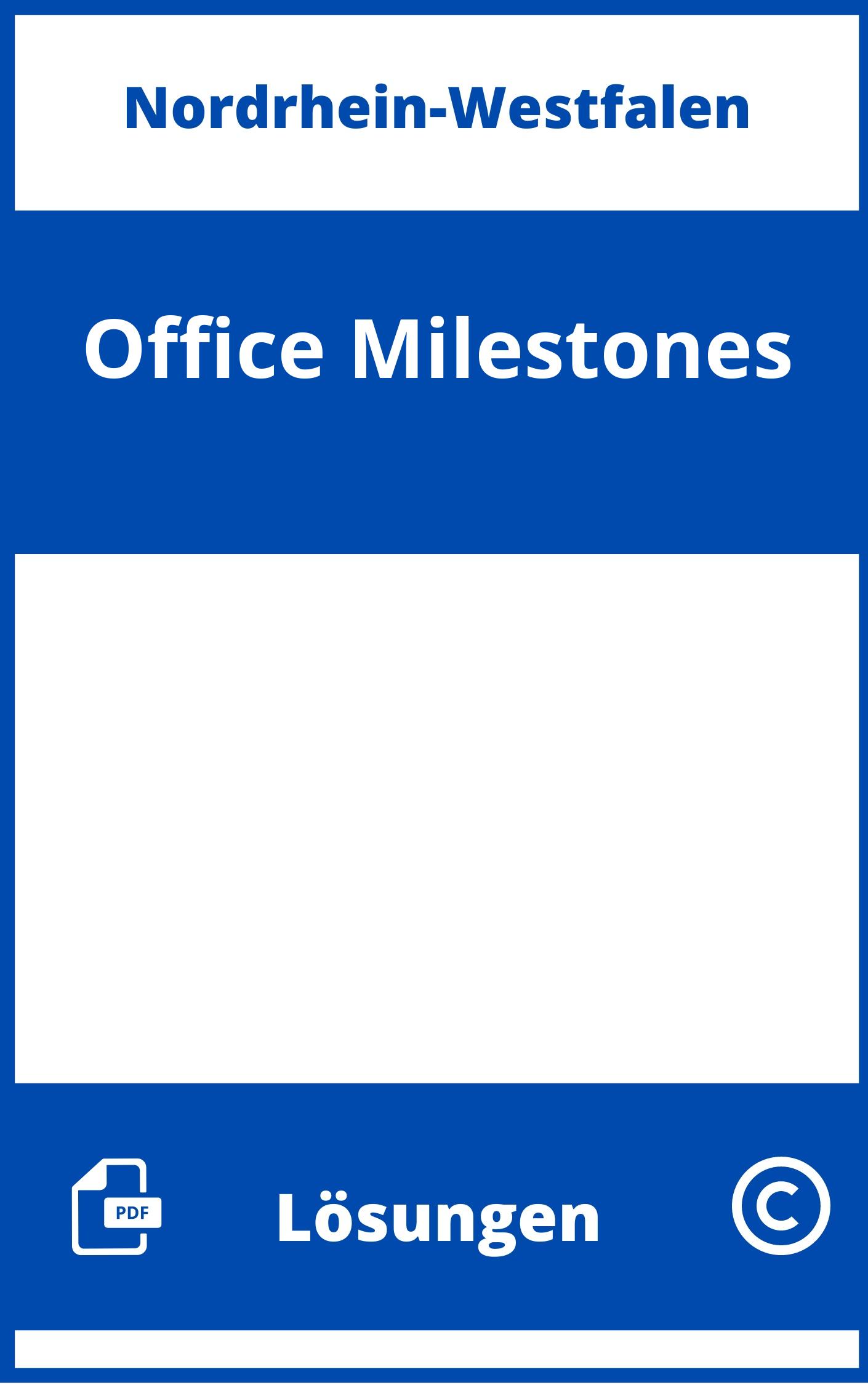 Office Milestones Lösungen NRW PDF
